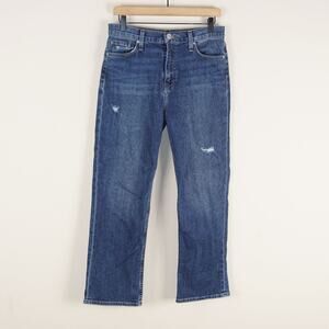 Hudson Remi Quince High Rise Straight Leg Blue Distressed Jeans Womens Sz 29